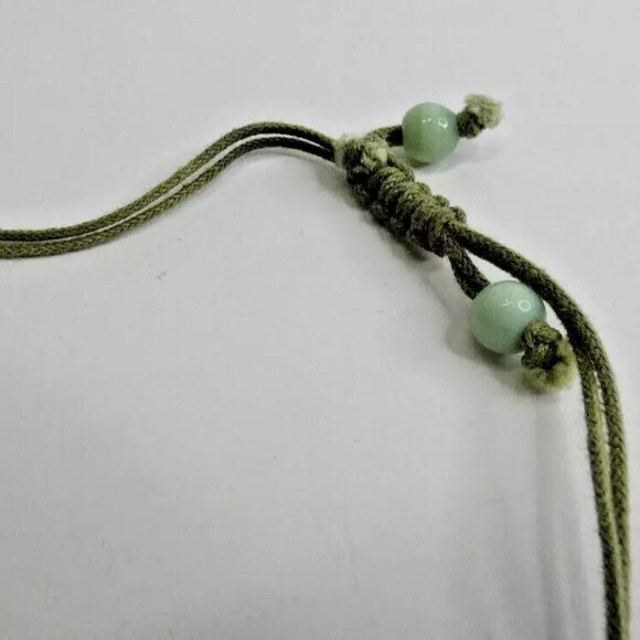 Ceramic Bead Necklace 26" Graduated sizes Round Long Flowers White Cords - Picture 5 of 6